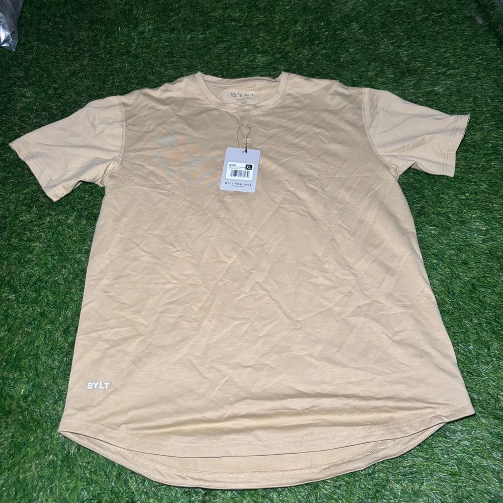 BYLT Signature Henley Drop-Cut Shirt Desert Tan XL MTSS0138-336-XL